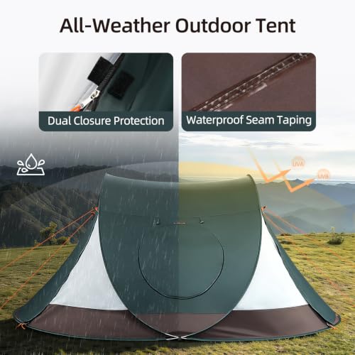 Image of Trakiom Pop Up Tent 4 Person Instant Waterproof Camping Vestibule