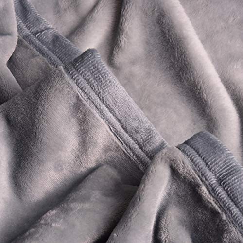 EIUE Comfortable Flannel Fleece Throw Blanket,Ultra Soft Nap Bedding Coverlets Quilt for Couch Sofa Bed Traveling,Lightweight Bed Blanket for All Season.(Grey,40x60 inches) - Thumbnail 5
