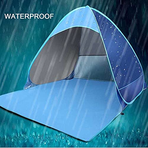 Image of Pop Up Beach Tent for 1-3 Person, Sun Shelters Portable Tent with Stakes, UPF 50+UV Protection Rating for Family Camping Fishing Picnic