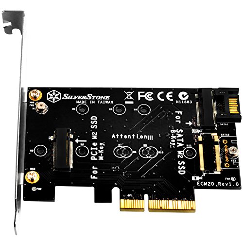 Image of Silverstone ECM20 Dual M2 to PCI-E X4 and SATA 6G Adapter Card ECM20-x