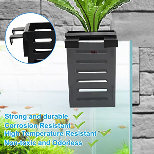 Jcabin Aquarium Plant Holder 2 Pack With 4 Pcs Suction Cups, Plastic Aquatic Plant Pot With Hole For Fish Tank Aquarium Hanging Plant Cultivation And Aquarium Decor, 3 Holder Size To Adapt #TOP6