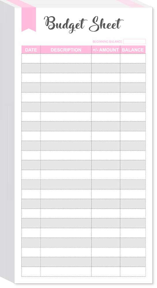 60 Sheets Unpunched Expense Tracker Inserts for A6 Budget Envelopes