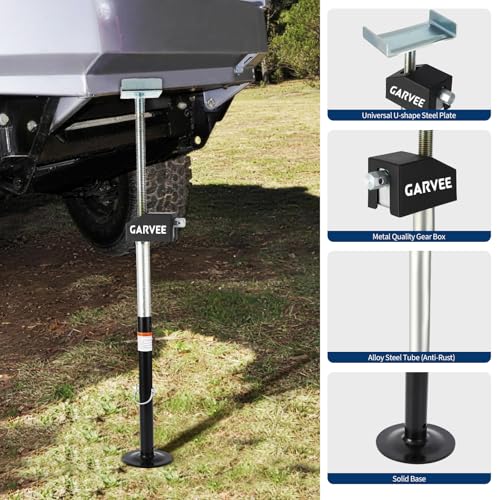 Image of Garvee RV Slide Out Support Jacks (Set of 4) - 20,000lb Heavy Duty Rv Stabilizer Jacks Support, 21 inch-49 inch Quick-Lift Adjustable - Power Drill & Hand Crank Compatible for Campers, Travel Trailers & RVs