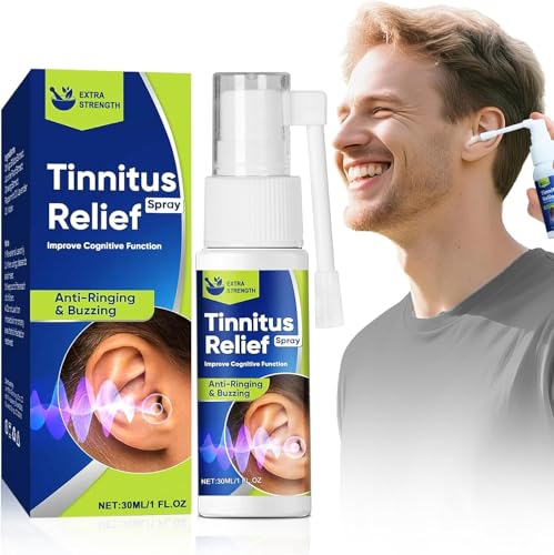 Tinnitus Relief Spray Fast-Acting Formula for Ringing Ears Natural Ear Care Spray to Reduce Noise & Improve Hearing Non-Drowsy & Gentle for Women & Men 1 FL.OZ