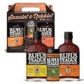 Rufus Teague BBQ Sauce & Rub BBQ Gift Set, Saucin' & Rubbin' Tote with Honey Sweet, Touch O' Heat, and Meat Rub, Great Grilling and 3-Piece Cooking Gift, Made in USA