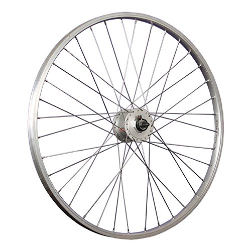 Taylor-Wheels 26 Pulgadas Rueda Delantera Bici Aluminio Dinamo buje Plateado Cover
