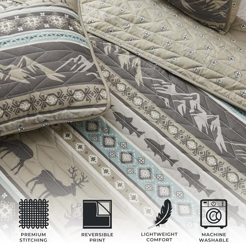 Great-Bay-Home-2-Piece-Reversible-Rustic-Lodge-Bedspread-Quilt-with-1-Sham-All-Season-Quilt-Set-TwinTwin-XL-Yosemite Great Bay Home 2 Piece Reversible Rustic Lodge Bedspread Quilt with 1 Sham All Season Quilt Set TwinTwin XL Yosemite