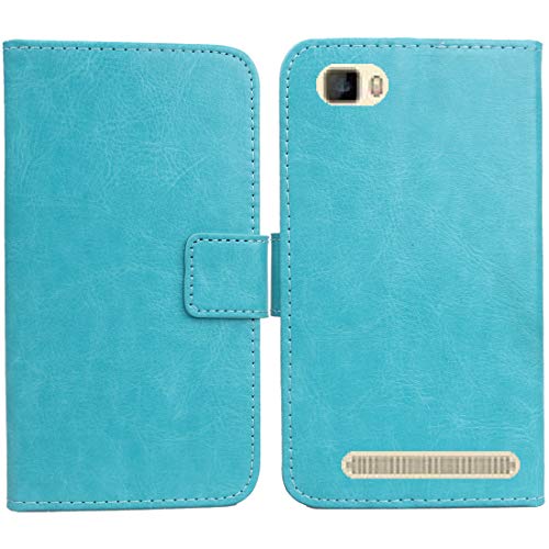 Gukas Housse Coque pour DUODUOGO J3 (2019) / VMobile V Mobile A10 / A11 / Spiphone A10 Pro 5" PU Leather Cas Couverture Cuir Etui Case Cover Flip Protection Portefeuille Wallet Bleu