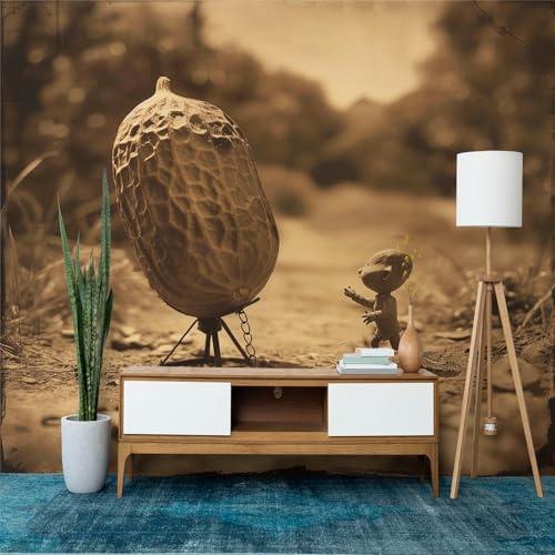 Murales de pared con personajes de dibujos animados de cacahuete, papel pintado fotográfico personalizado para habitación de bebé, dormitorio de niños, sala de juegos, 250 x 175 cm (ancho x alto),