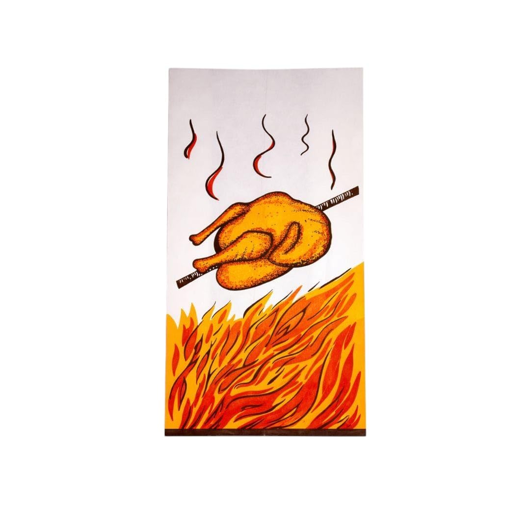 Vertdurée - Torby na tłuszcz z białego papieru - 1/2 kurczaka 13+7,5 × 28 cm - zestaw 500 sztuk - profesjonalne pieczenie i catering