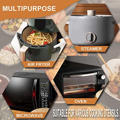 Air Fryer Disposable Paper Liners - 100Pcs 8 Inch Round Disposable Parchment Paper Liner For Airfryer Basket, Oven, Non Stick, Free Of Bleach, Perfect Fit For 5-8Qt Air Fryers #TOP4