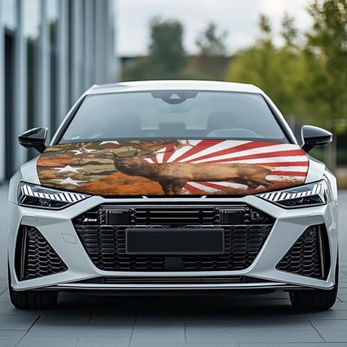 Image of Car Hood Vent Cover,A Weather-Resistant Windshield Snow Cover with Forest Deer Design for Trucks,Cars,SUVs,or Vans