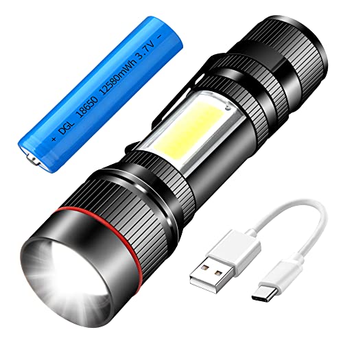 كشاف يدوي ليد صغير قابل لإعادة الشحن عبر منفذ USB، مزوّد بإضاءة عمل مجمعة وقاعدة مغناطيسية، كشاف تكتيكي صغير يعمل بالبطارية مع مشبك، للتخييم والمشي لمسافات طويلة من ثيماما