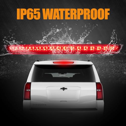 Image of Third 3rd Brake Light LED for 2007-2014 Chevy Tahoe Suburban /GMC Yukon, High Mount Rear Brake Lights Assembly for 07-14 Yukon XL, Waterproof Center Cab Lamp Stop Light (Clear)