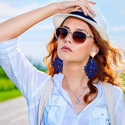 Acrylic Earring for Women - Statement Leaf Drop Dangle Earrings Resin Tortoise Leopard Earrings Bohemian Fashion Jewelry for Mom Friends Gifts4