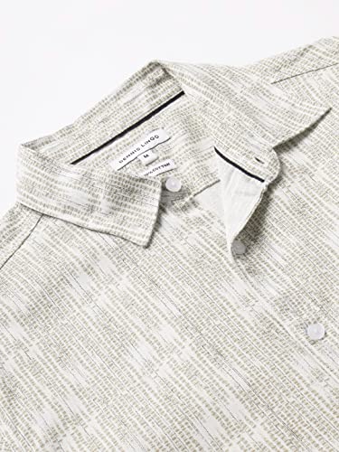 Image of Dennis Lingo Men's Scribble Print Pure Cotton Slim Fit Full Sleeve Spread Collar Casual Shirt