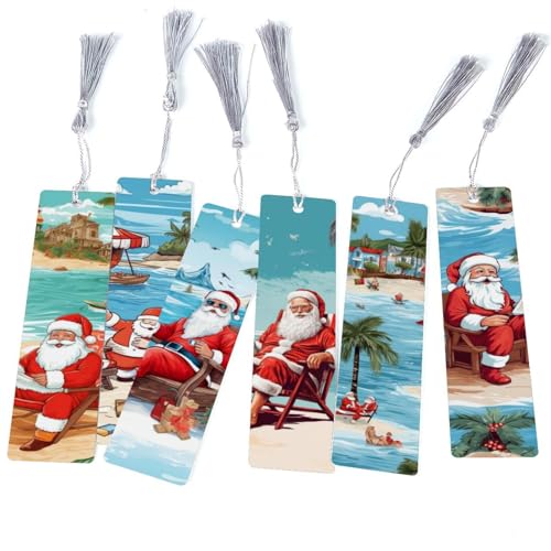 Marque-pages Père Noël à la plage indispensables pour lire sur le sable