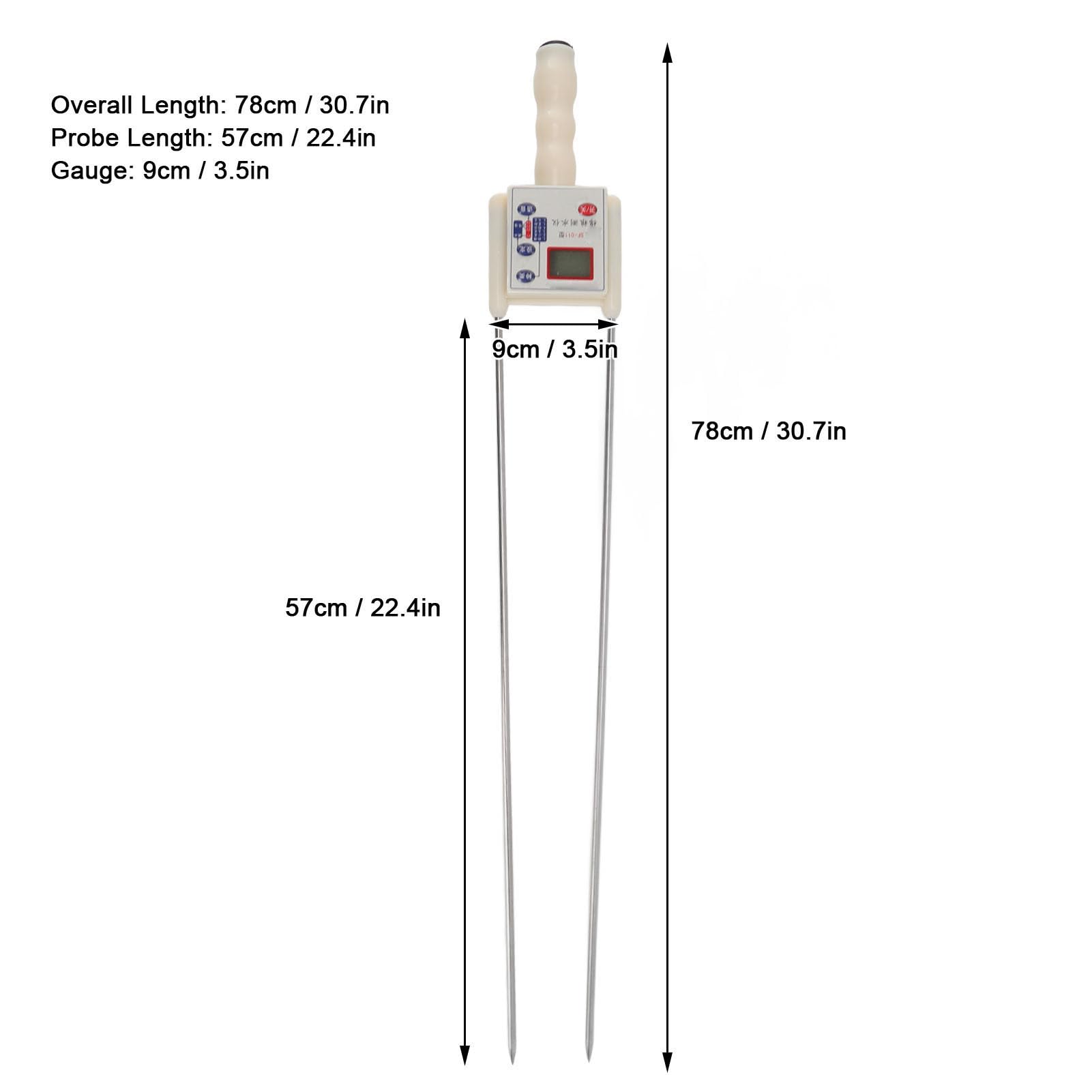 Yosoo Health Gear Medidor de Humedad de Grano Analizador de Humedad de Plástico para Trigo, Maíz, Arroz, Soja con Doble Aguja, Pantalla LED, Informe de Voz, Retroiluminación para Pruebas de (Medio)