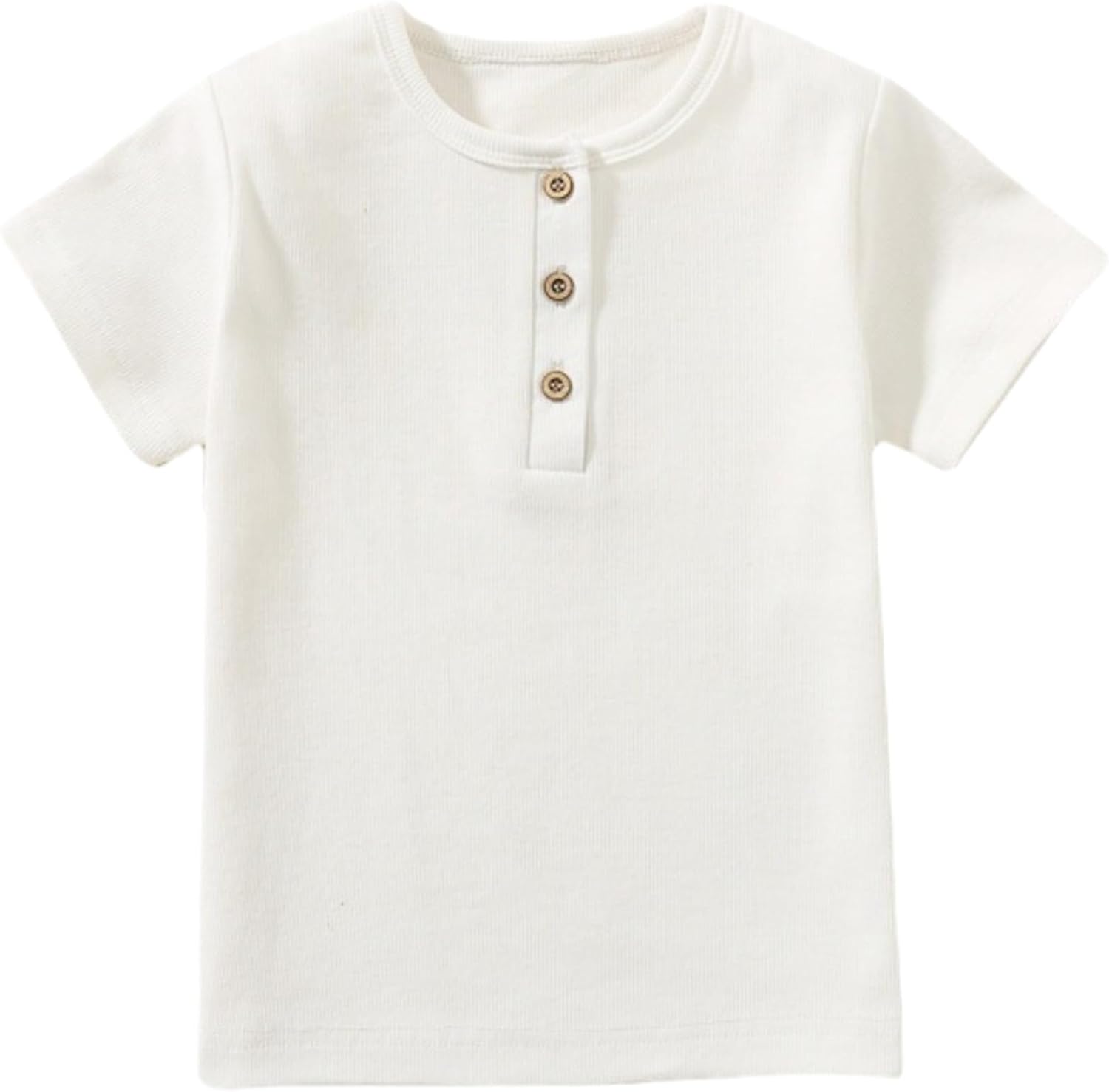 Ohrwurm Toddler Henley Shirt Ribbed Cotton Top for Boys Girls Soft Breathable Short Sleeve T-Shirt with Button