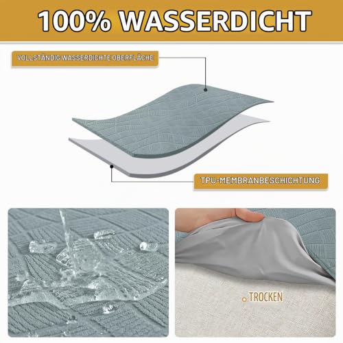 Ystyle Stretch Stuhlhussen 6er Set, Stuhlbezug Elastischer, Grau Blau – Ansicht 4