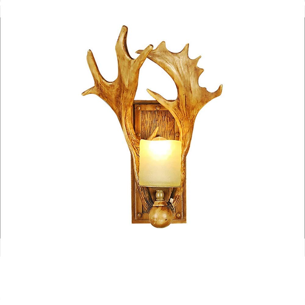 YUNZHI Retro Industrial Wind Antler Lamp Wall Lamp Personality Creative European Living Room Aisle Antique Deer Head Decoration Lamps Cozy