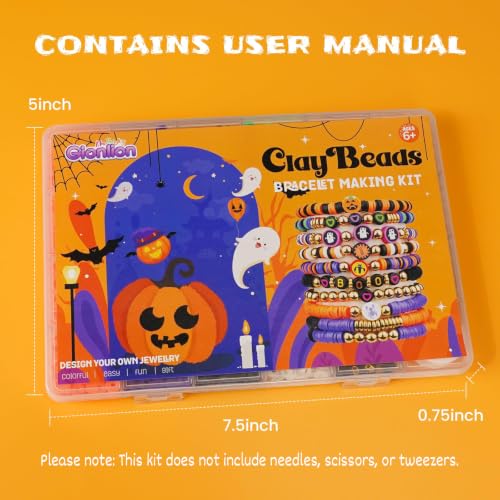 Gionlion 3500 Pcs Halloween Beads for Bracelets, Clay Beads Bracelet Making Kit Halloween Decorations Charms Jewelry Making, DIY Crafts for Gifts Party Favors - image 3
