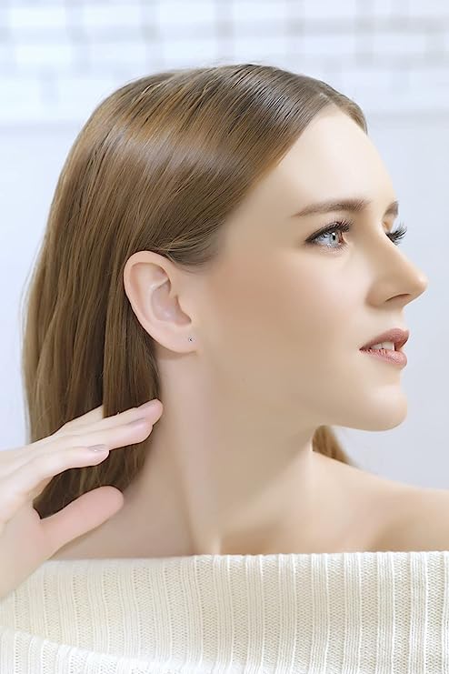 Miniatura 4 de Stud Earrings for Women Sterling Silver Cubic Zirconia Round Stud Pierced Tiny Cartilage 2mm CZ Earring Studs for Men Teens Girls Single or