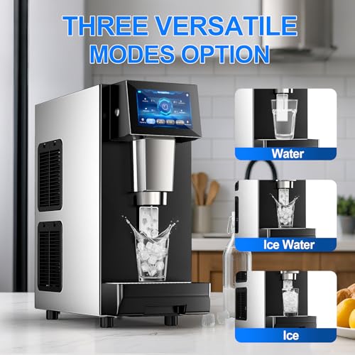 Image of Nugget Ice Maker Countertop with Water Dispenser, 60Lbs /Day Pellet Ice Machine, 5Lbs Storage Bin, Soft Chewable Ice Maker with Self-Cleaning, Countertop Ice Maker for Home, Bar, Kitchen, Office