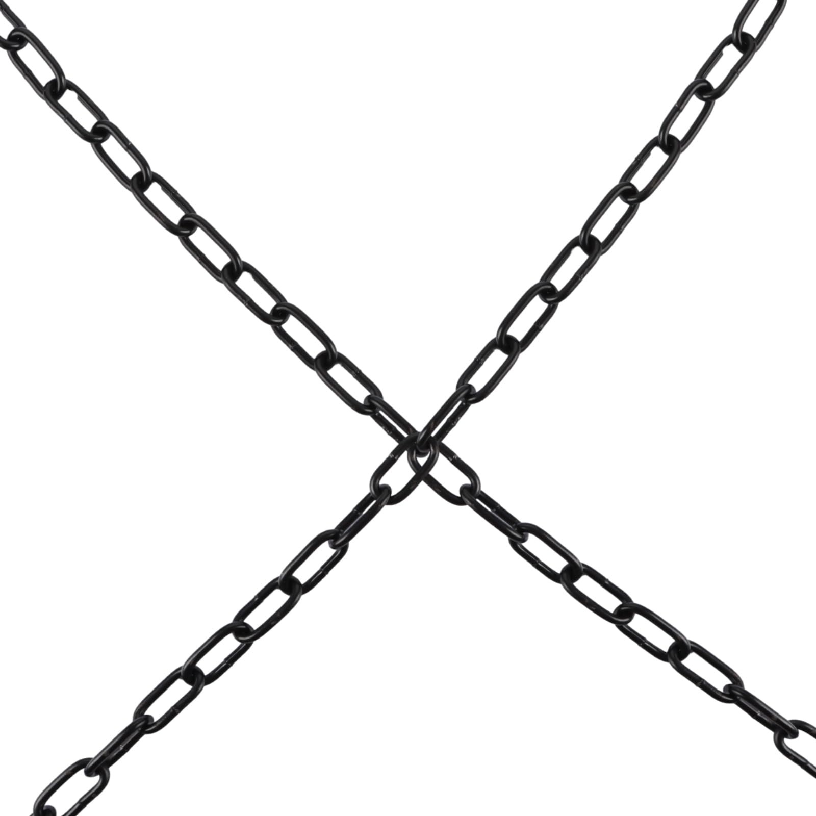 15 m lange 304 Edelstahlkette, 3 mm robuste Kettenglieder, schwarz verzinkter Stahl, geschweißte Gliederketten für Zauntor, Garagentore, Schaukelketten und Fahrrad-Sicherheitsschloss