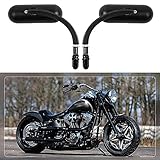 goodfitment - Black Oval Shape Motorcycle Mirrors,Upgrade Rearview Motorcycle Mirrors Compatible with Harley Road King Softail Street Glide Electra Dyna And More