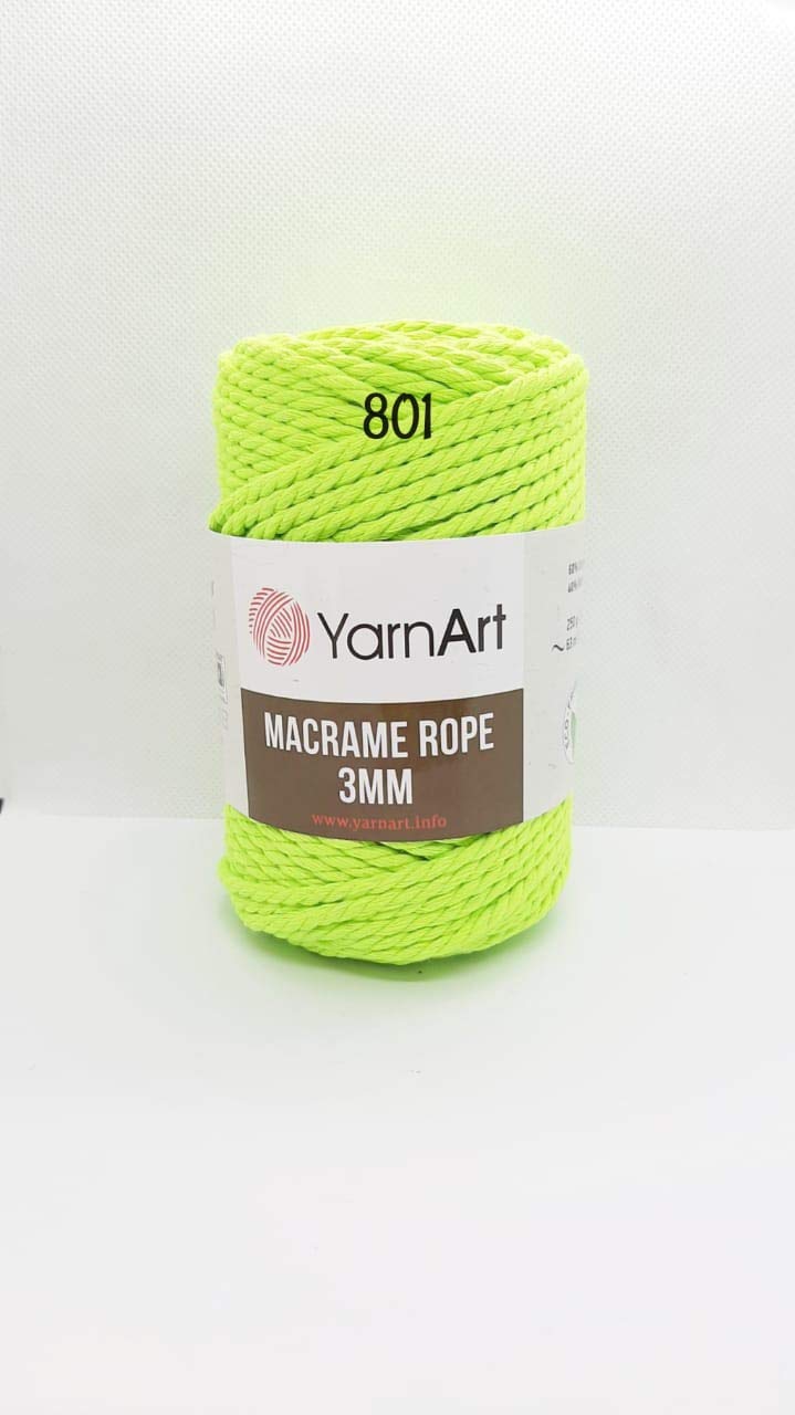 YarnArt El Örgü İpi MACRAME ROPE 3 MM, 801, 4x250 gr