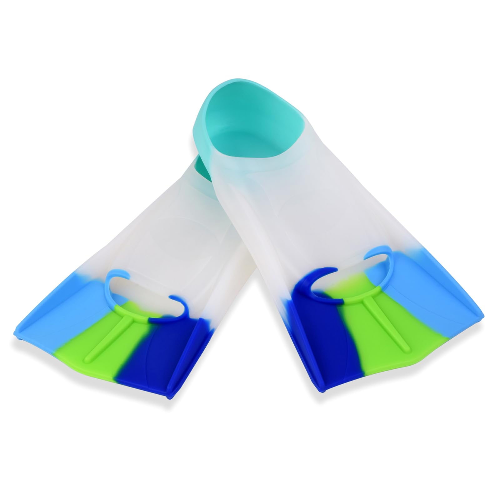 Aletas de natación profesionales, cómodas aletas cortas de silicona, aletas de buceo, equipo de snorkel, aletas de entrenamiento de natación, equipo acuático para buceo