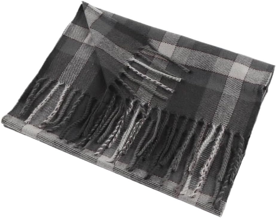 Men's imitation cashmere scarf for autumn and winter, warm and thick plaid for