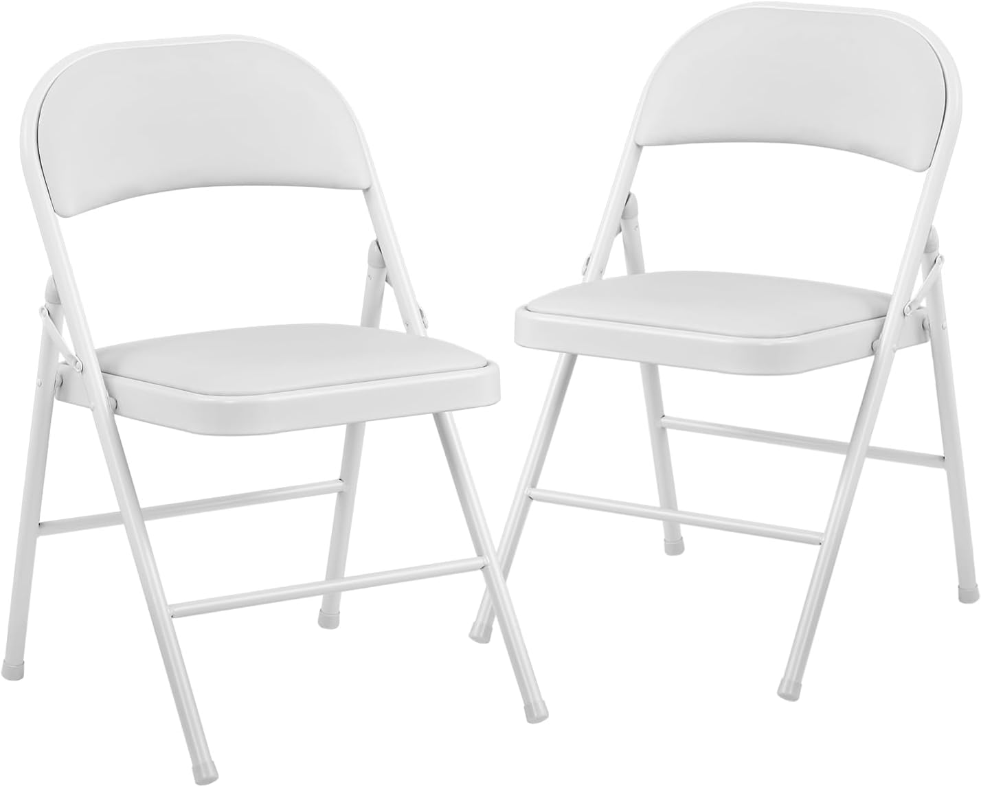 BOOSDEN Folding Chairs 2 Pack, Foldable Chair, Metal Folding Chair, Heavy Duty Folding Chairs with Padded Seats for Outdoor, Indoor, Dining, Party, LightGray 2 Pack Chair | Lightgray