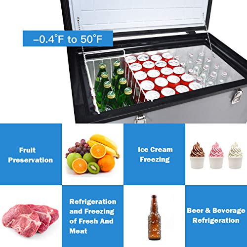 Image of Car Refrigerator, Vehicle-mounted Refrigerator, Car Truck Mini Freezer, Single-door Mini Freezer for Car Use, 115L Single Door Car-held Mini Refrigerator for Self-driving Travel Use