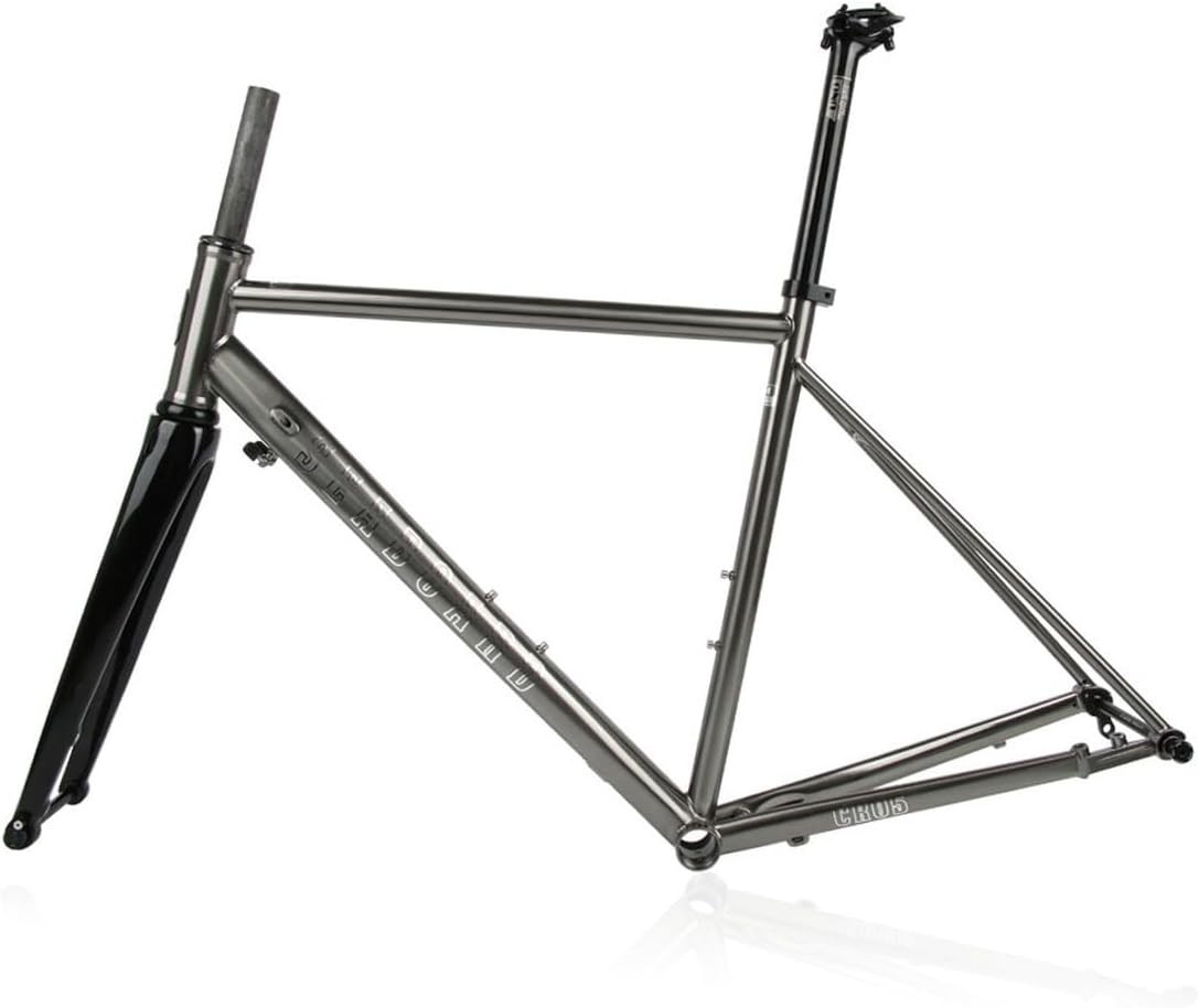 Road Bike Frameset 700C Cr-Mo Steel Bike Frame 47cm 50cm 53cm Disc Brake Bicycle Frames Thru Axle 100mm/142mm with Carbon Fibre Fork