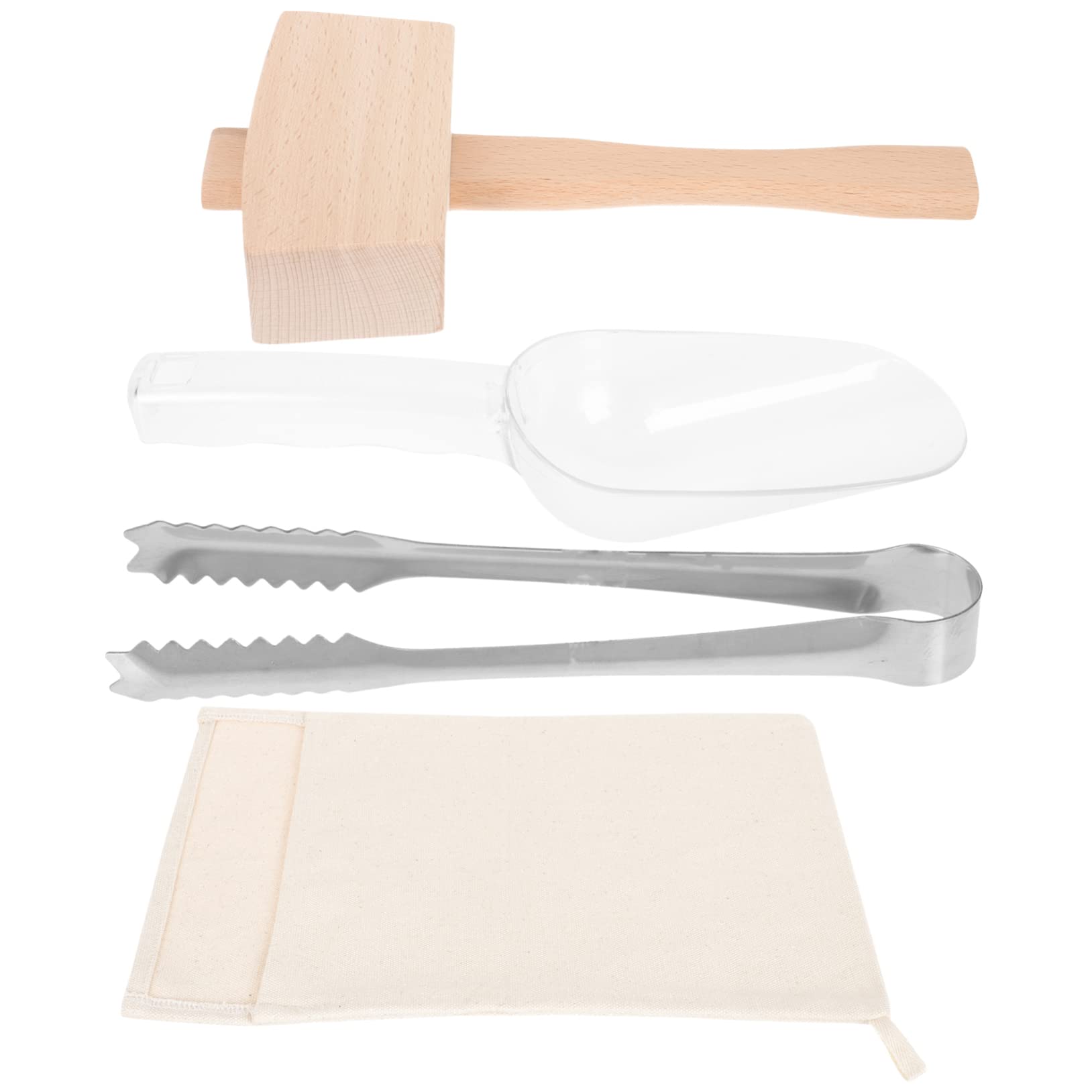 Juego de Mazo para Hielo Picado Bolsa, Madera y Plástico | 1 Set Plegable, Hierro y Tela, para Bar y Restaurante, No se Deforma Rompe Fácilmente