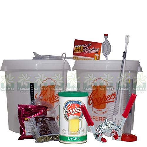 KIT LUSSO FERMENTAZIONE COOPERS PER BIRRA CON TRAVASATORE + MALTO