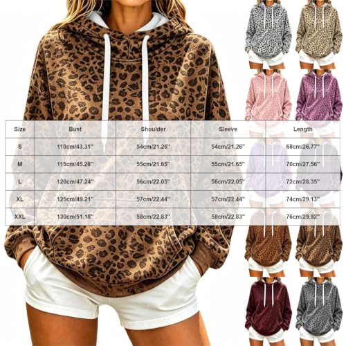 Leopard Print Hoodie Women Casual Hooded Sweatshirt - image 4