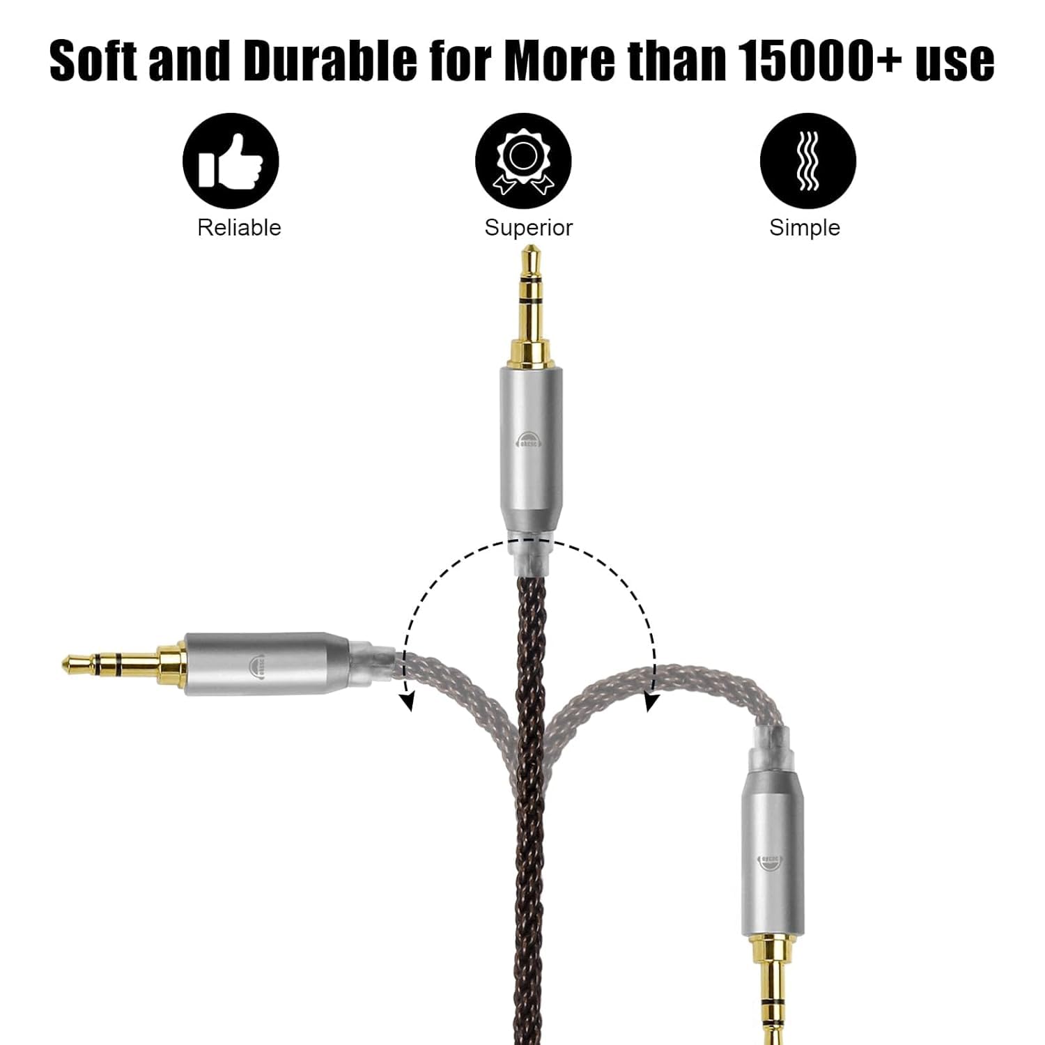 okcsc IE400 to 3.5mm Upgrade Replacement Cable 8-Core Silver Plated Cable for Sennheiser IE400 Pro Earbuds Compatible for IE100 IE400 IE400 Pro IE500 Lossless Sound Quality 3.5mm Jack 4FT - Image 3