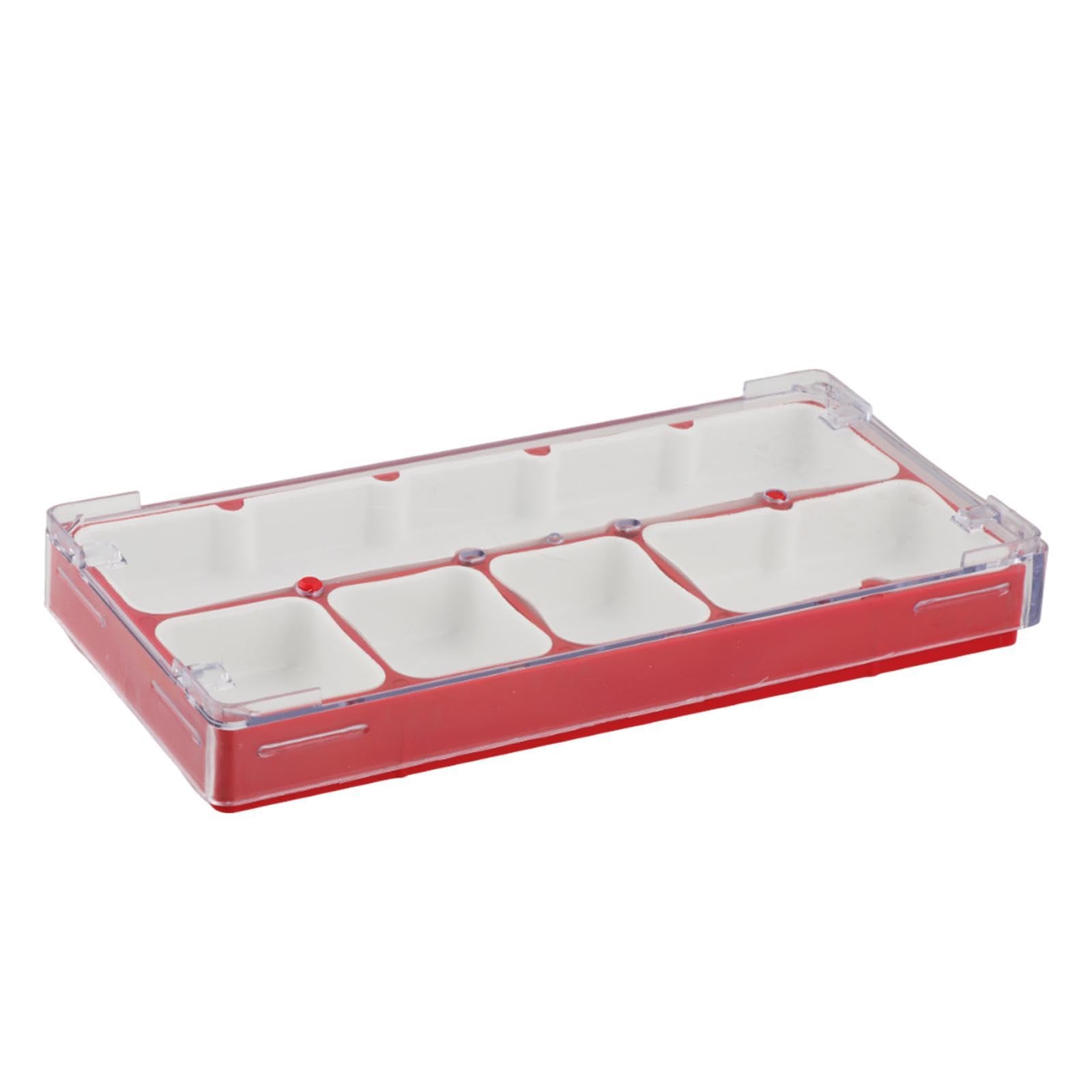 Watch Movement Parts Storage Box Tray with Dustproof Cover, Watch Repair Tools Multipurpose Watch Movement Dust Cover, Red