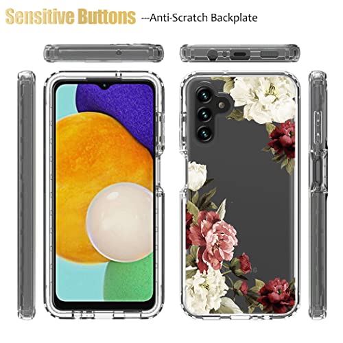 Coque rigide Galaxy A13 5G motif floral mignon avec vitre