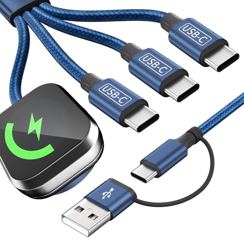 Image of Travel Essentials Multi Charging Cable with 3 Type-C Ports /iWatch Charger