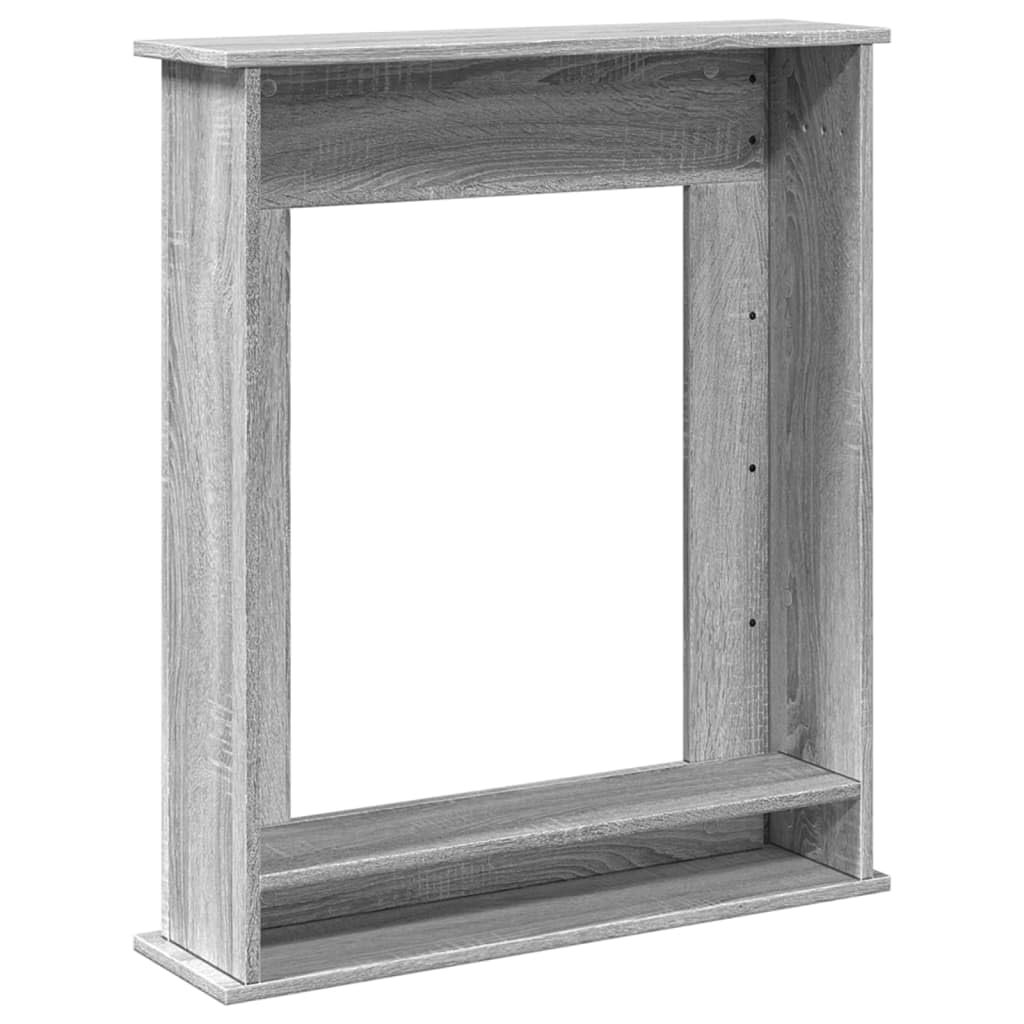 vidaXL Cornice per Camino Grigio Sonoma 75x20x87,5 cm in Truciolato, cornice per caminetto, struttura per camino, decorazione camino