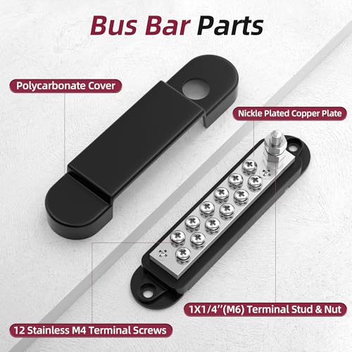 RVBOATPAT Power Distribution Block 12V 150A 1/4