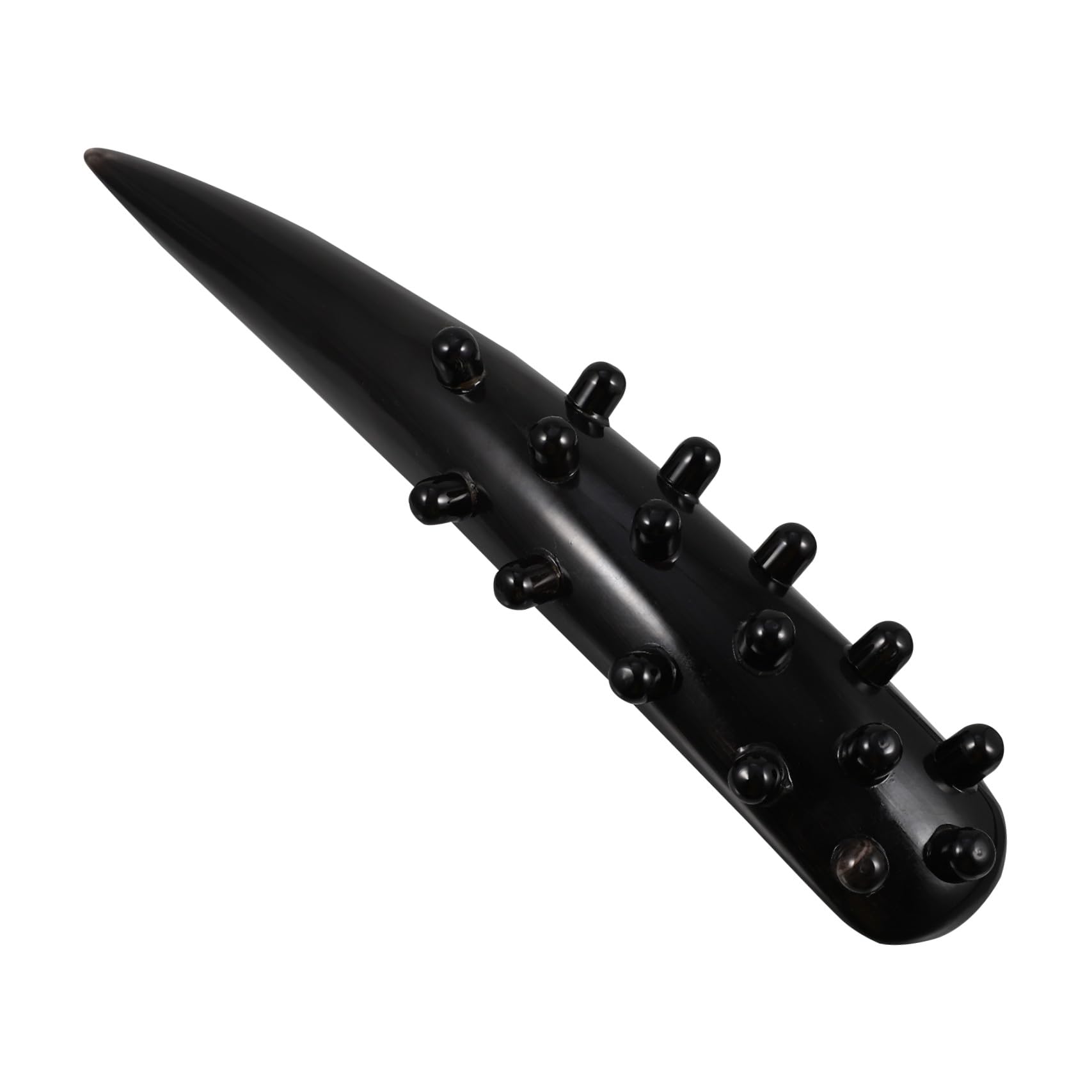 Kopfmassagekamm aus Ochsenhorn 16-zinken, Schwarz, Ergonomisch
