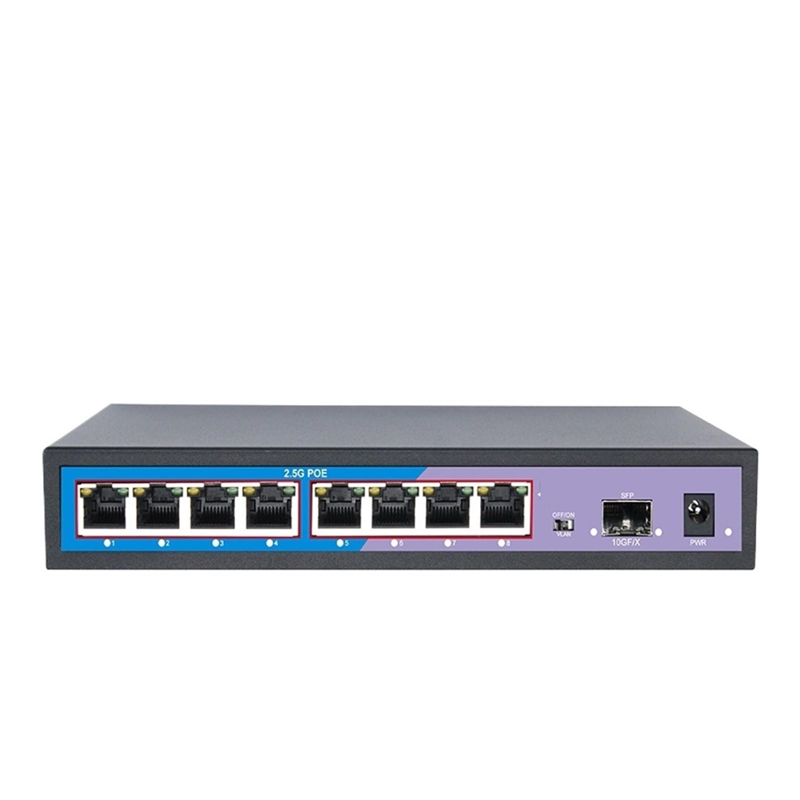 Switch Ethernet PoE 2.5G di rete a 4 porte e 8,Flessibile(8 POE)