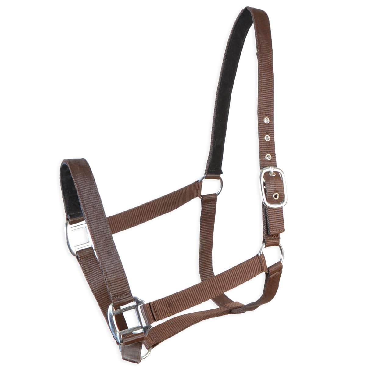 Los Nietos Cabezada Cuadra Nylon | Color Marrón | Talla cabezal COB | Equipamiento para el caballo | Producto de Guarnicionería | Tradición artesana | Los Nietos