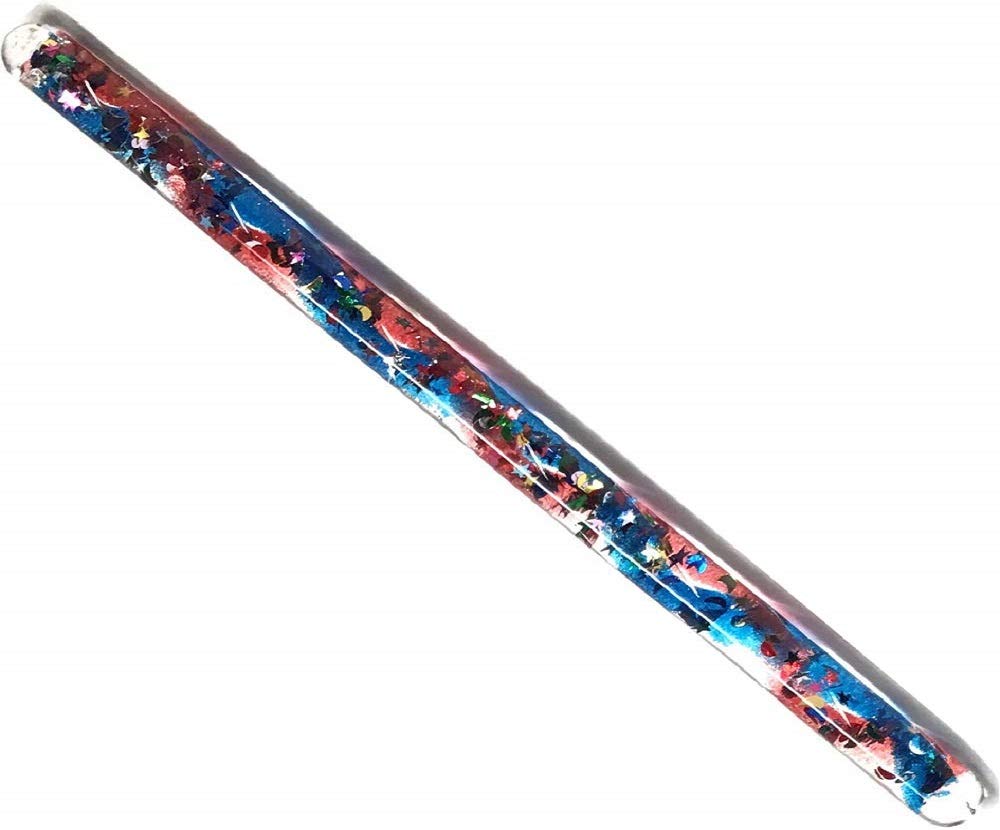 Jumbo Spiral Glitter Wand Hand Fidget Visual Stimulation Stress Relief Water Therapy Water Glitter Tubes for Kids, Teachers, Therapists, Sensory Room (Blue/Red)