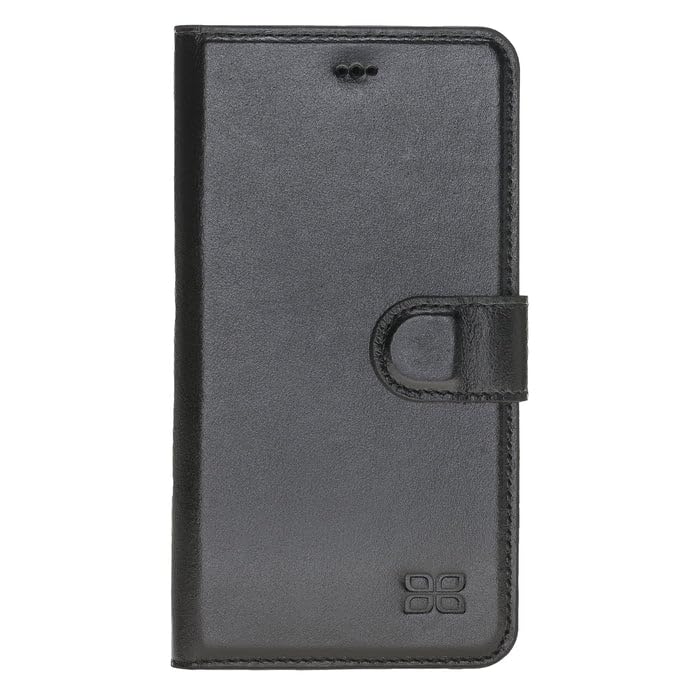 Custodia per iPhone 12 Pro Max (6,7 pollici) – Custodia in pelle Premium con funzione stand, custodia removibile, chiusura magnetica e tasca per carte – Bouletta Rustic Black